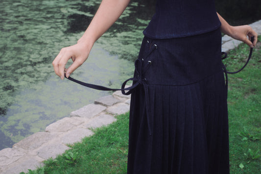 maria long skirt - denim