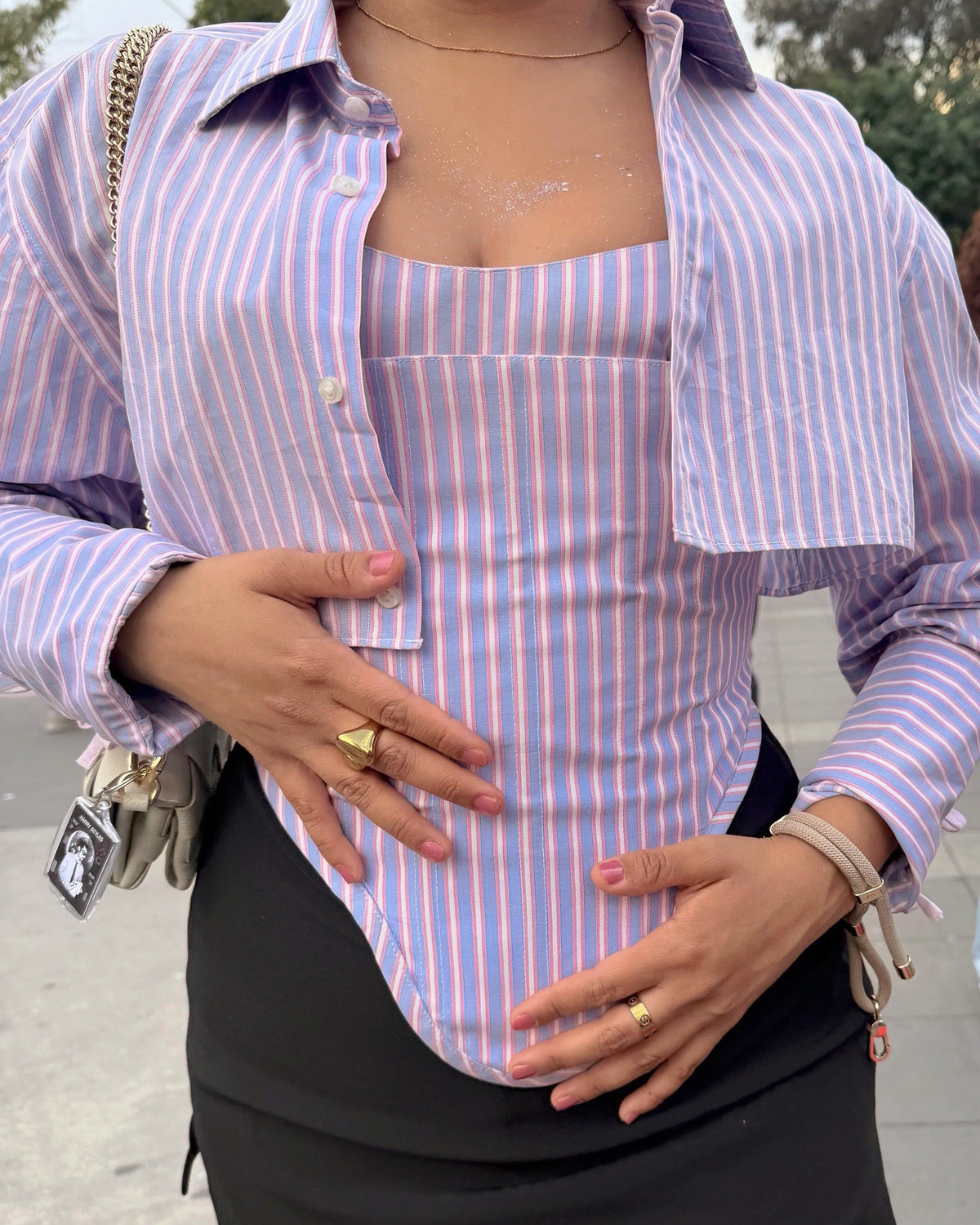 reimagined custom corset + shirt + bralette set