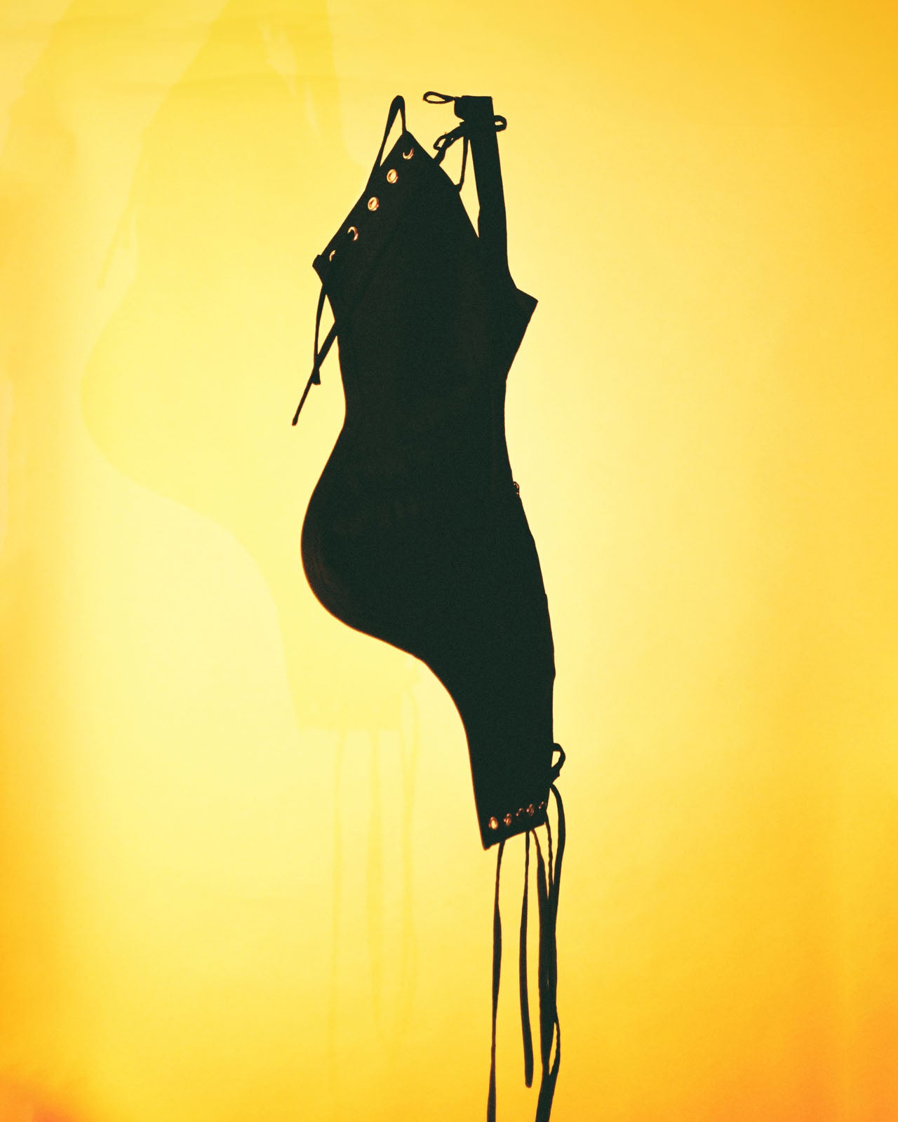 Black corset top hanging 